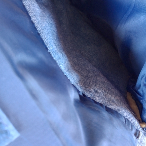 Vintage H.W. Carter & Sons Diaper Bag Denim Plaid Pockets - Picture 7 of 14